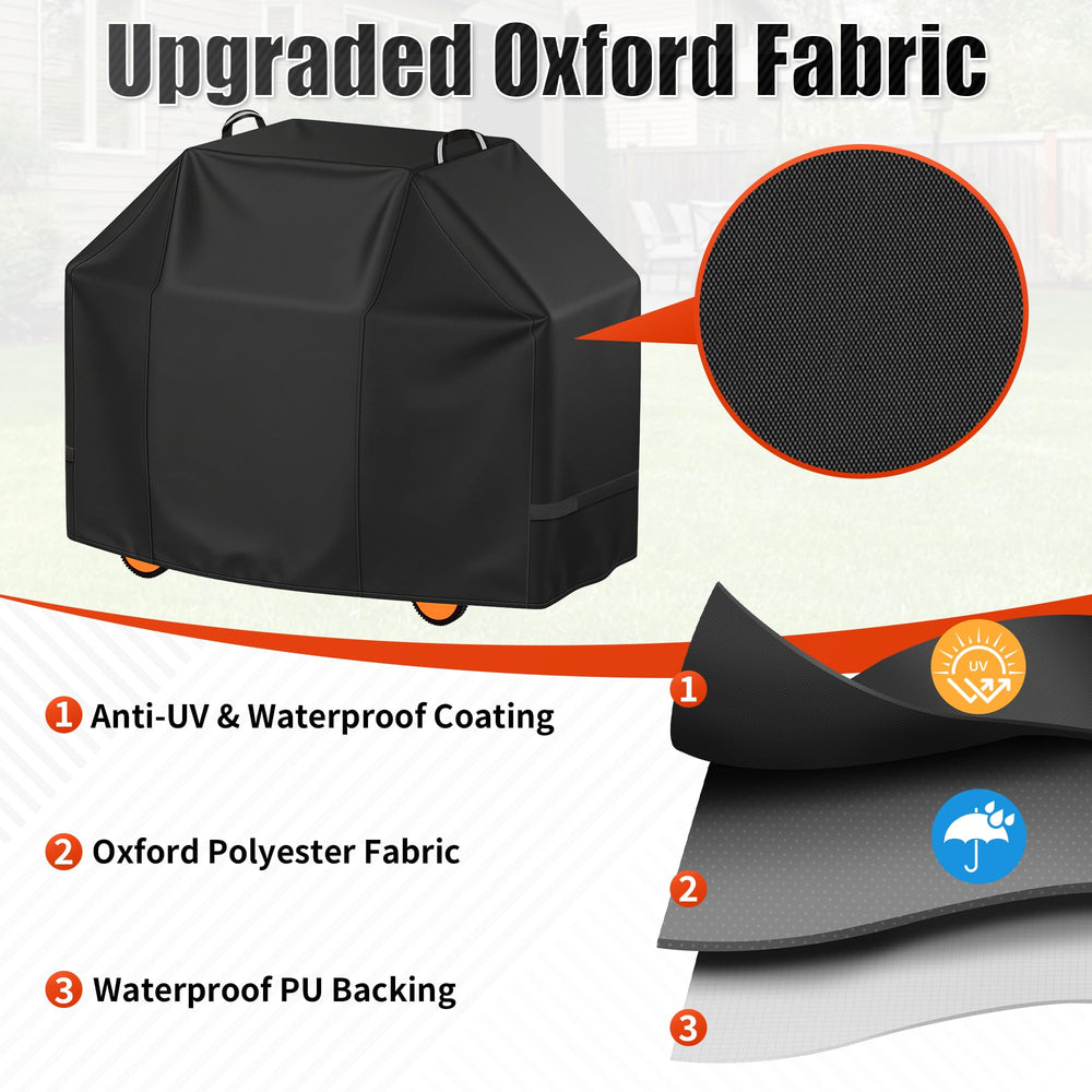 i COVER Grill Cover on a BBQ grill with protective features visible