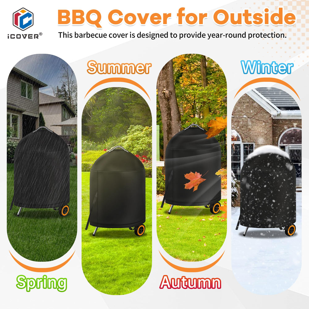 i COVER Grill Cover with dimensions for Weber 22 Inch Kettle