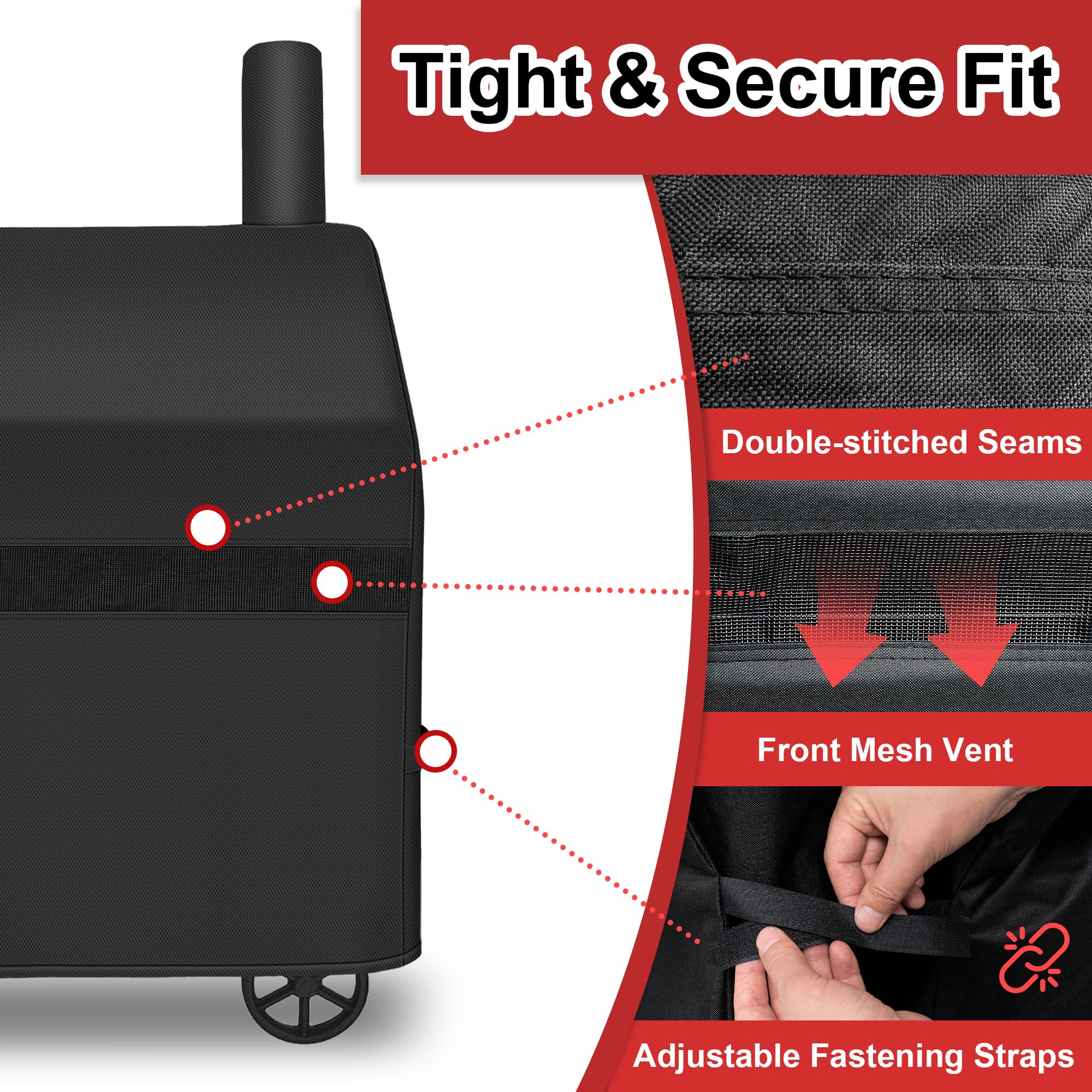 i COVER Offset Smoker Cover 60 inch with air vent detail