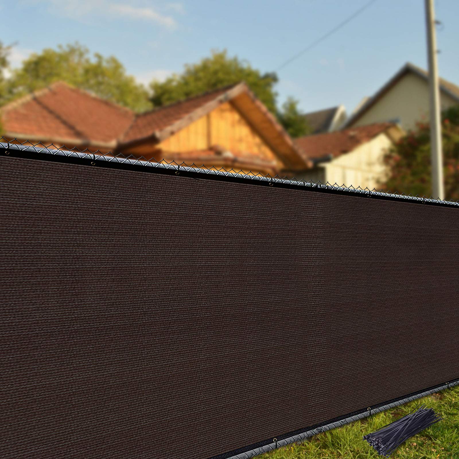 i COVER privacy screen installed on a wooden fence