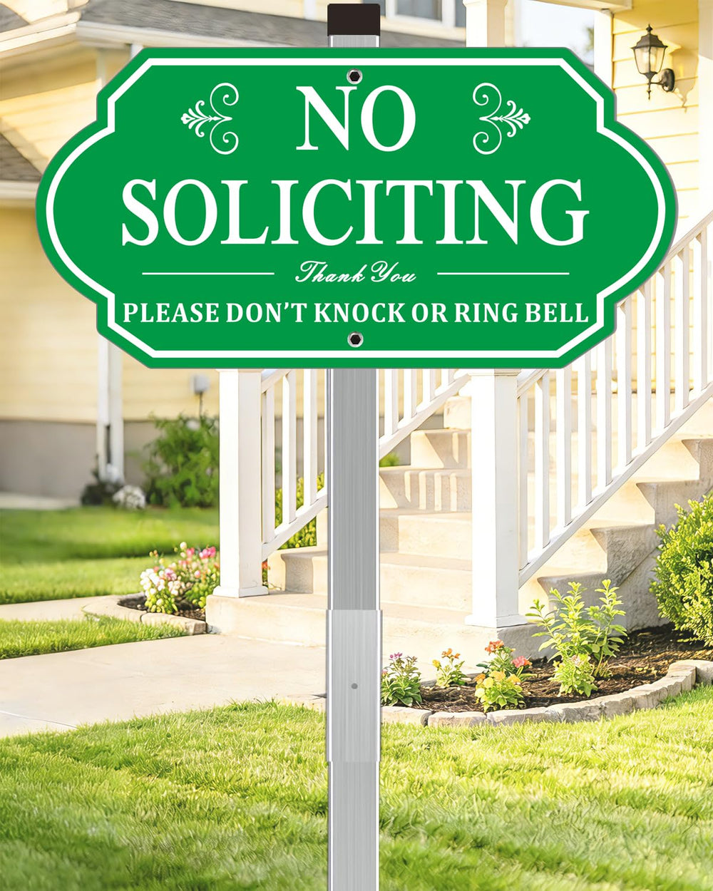 i-CowFun No Soliciting Sign front view with bold lettering