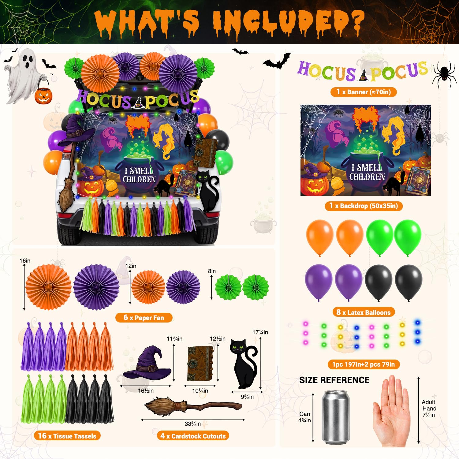 I Smell Children-themed witch backdrop in zestoluxe kit