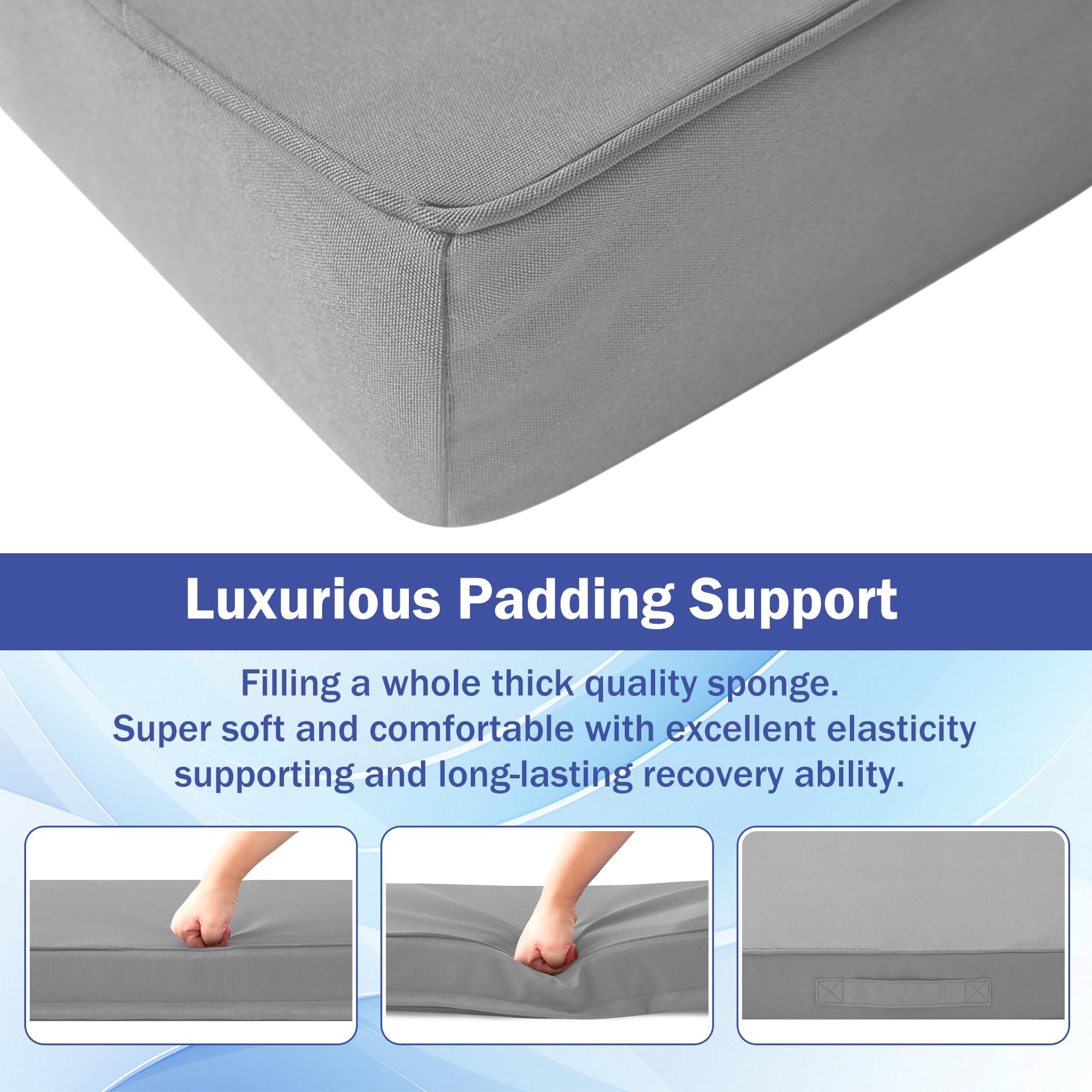 IASEAHK chair cushion light grey side view
