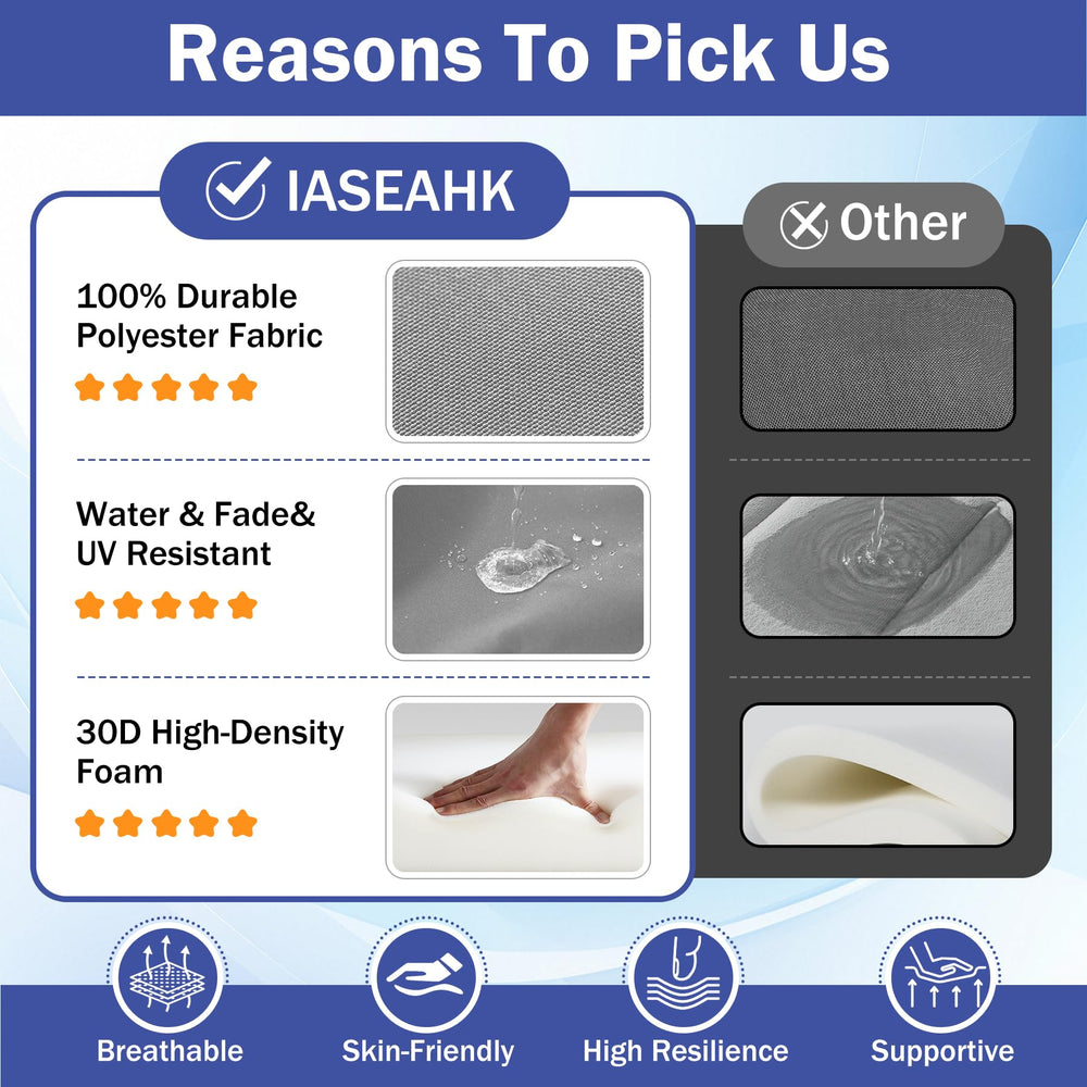 IASEAHK cushion on garden bench
