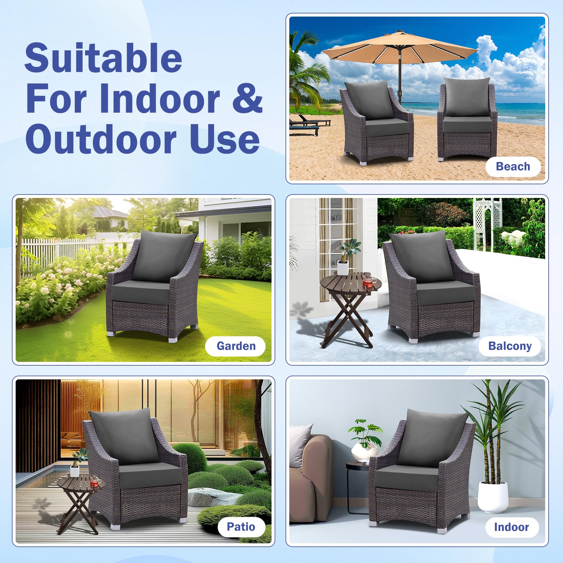 IASEAHK cushion set displayed on garden bench