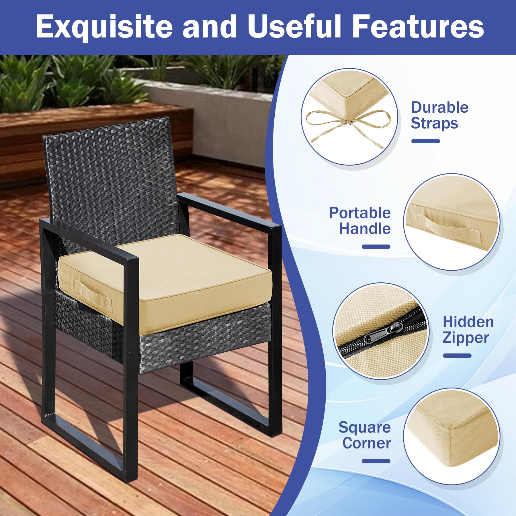 IASEAHK cushion set on a garden bench