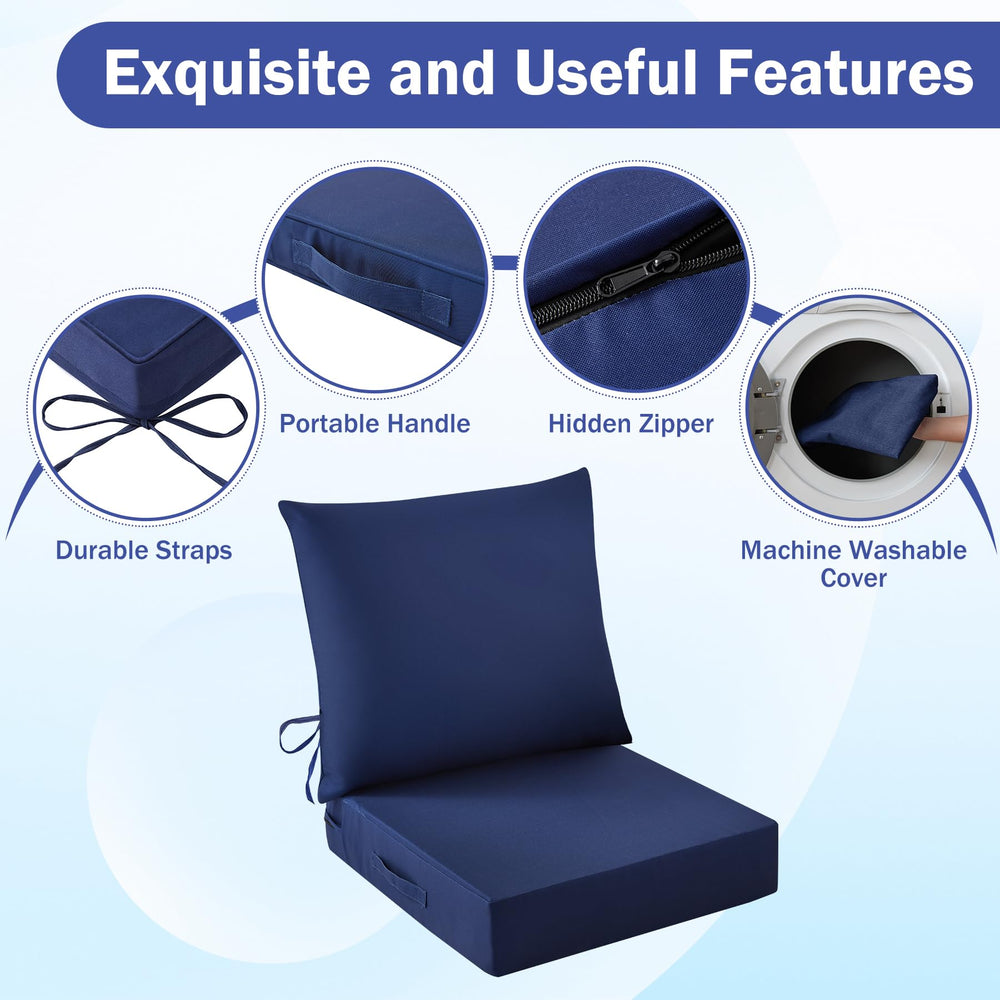 IASEAHK cushions on a patio chair in a garden setting