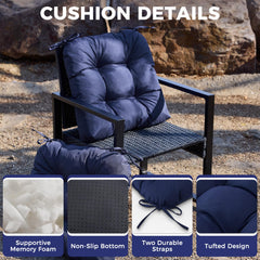 IASEAHK Outdoor Chair Cushions navy blue on patio chair