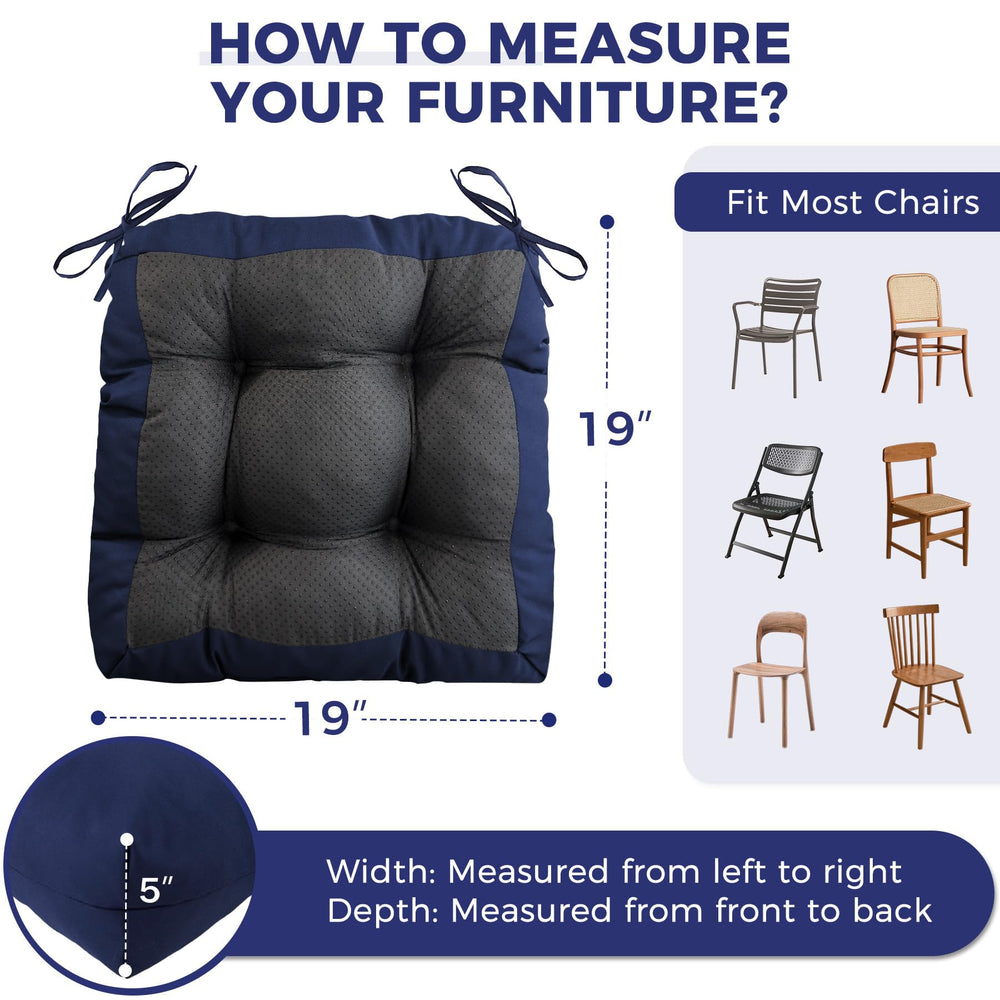 IASEAHK Outdoor Chair Cushions navy blue side view