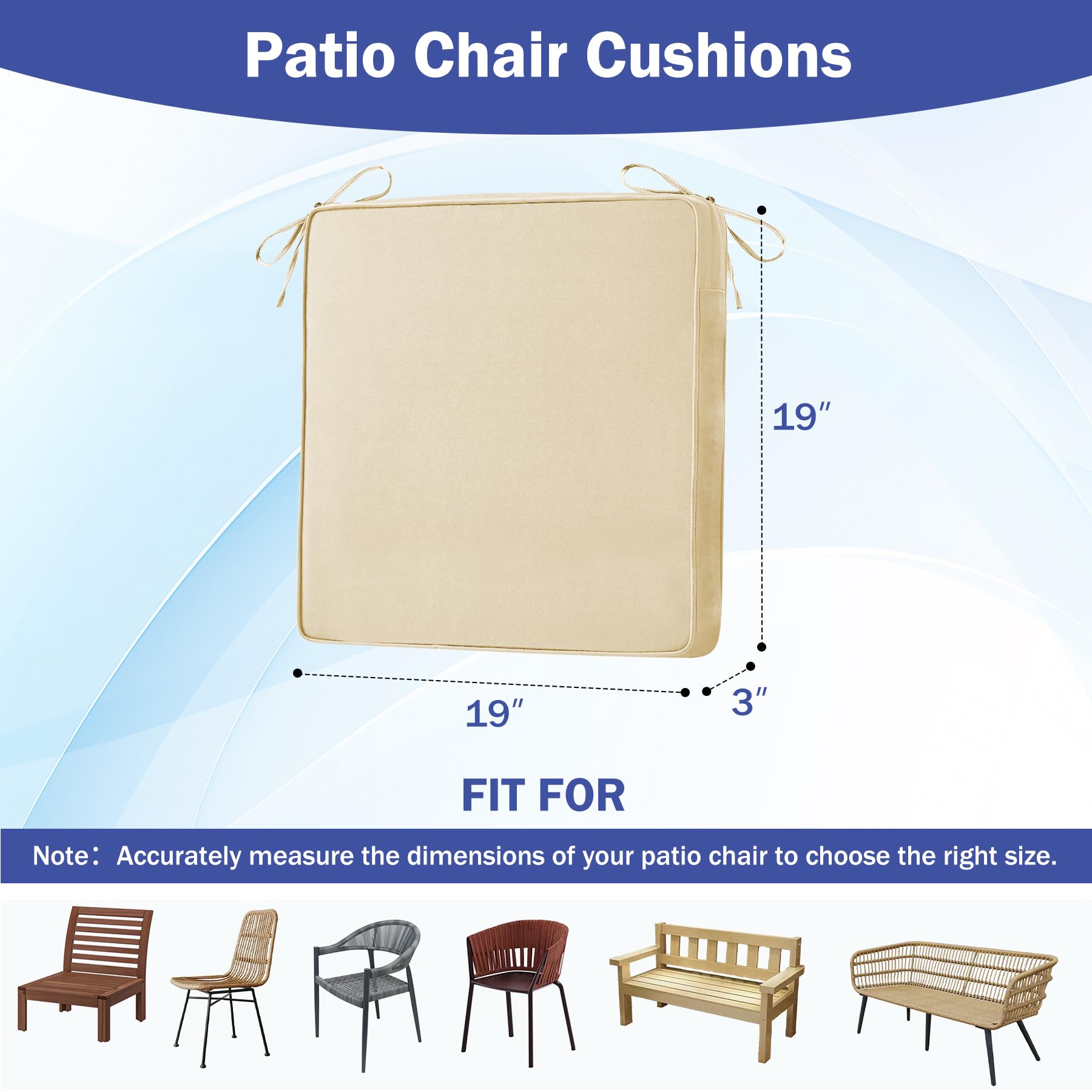 IASEAHK outdoor chair cushions showing adjustable straps