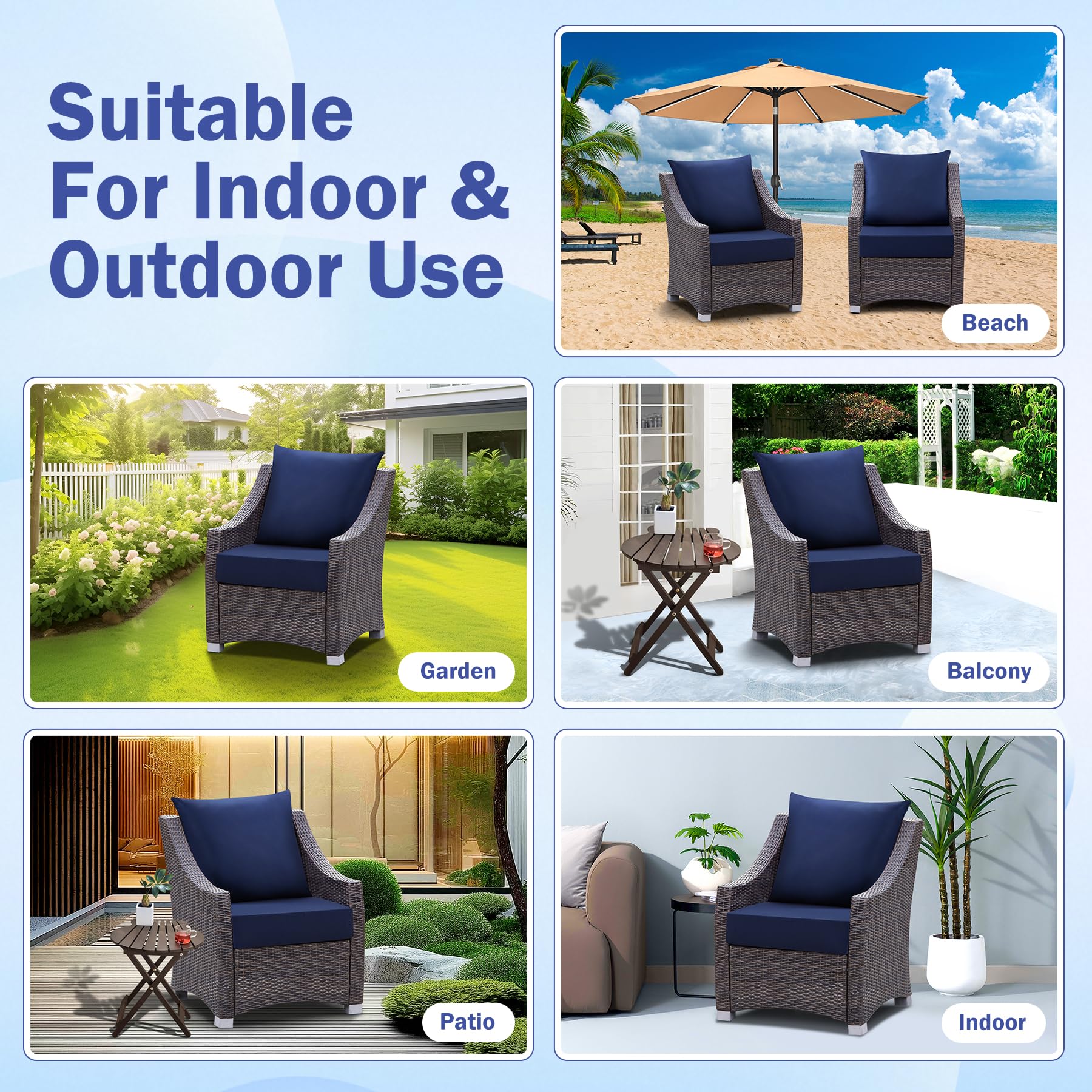 IASEAHK outdoor cushions with portable handle