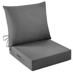 IASEAHK Outdoor Seat Cushion Set in dark grey, front view