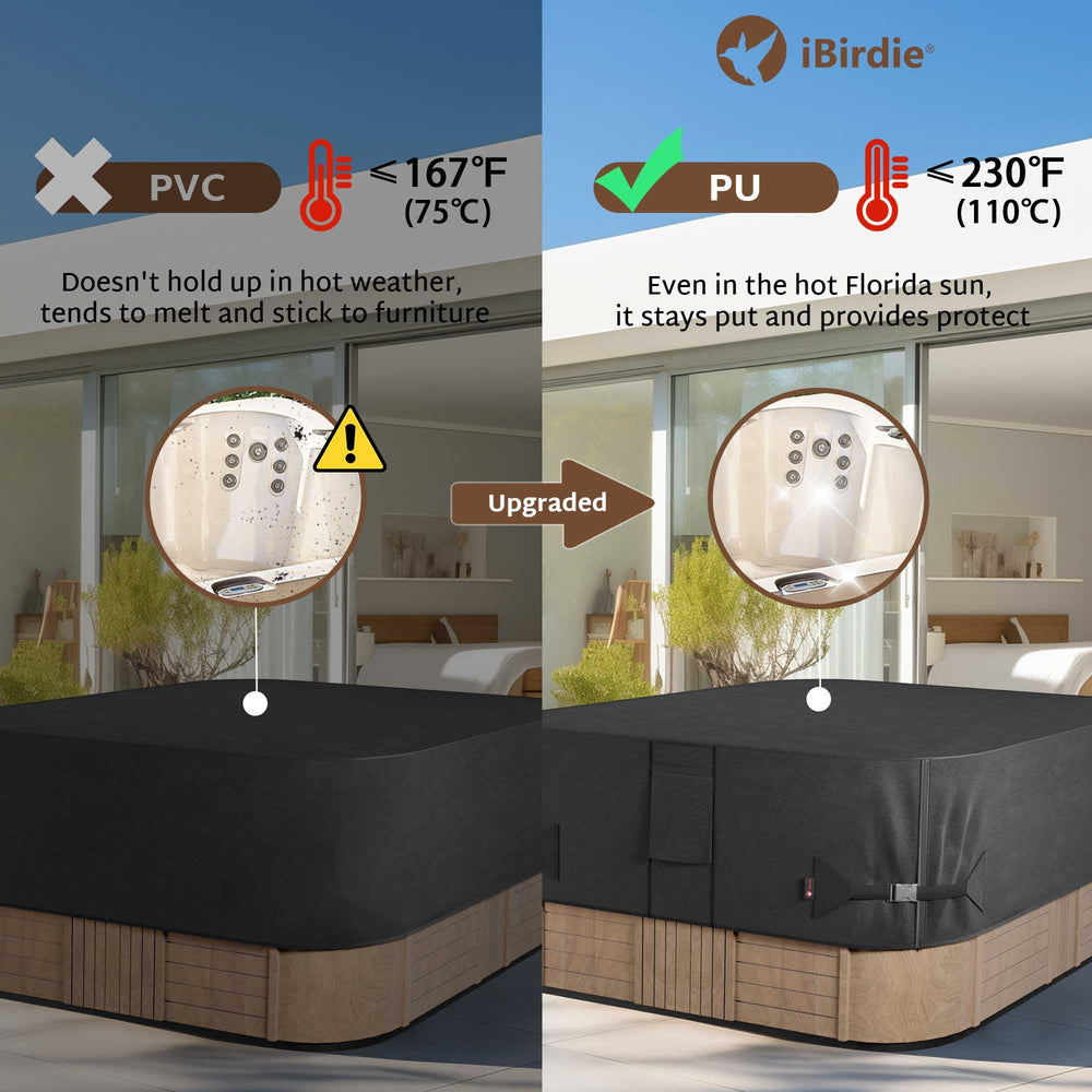 iBirdie Hot Tub Cover laid over a hot tub