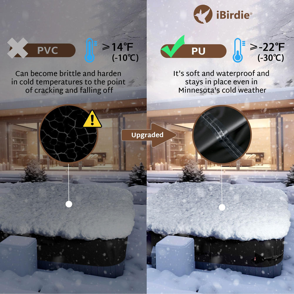 iBirdie hot tub cover secured with adjustable buckles