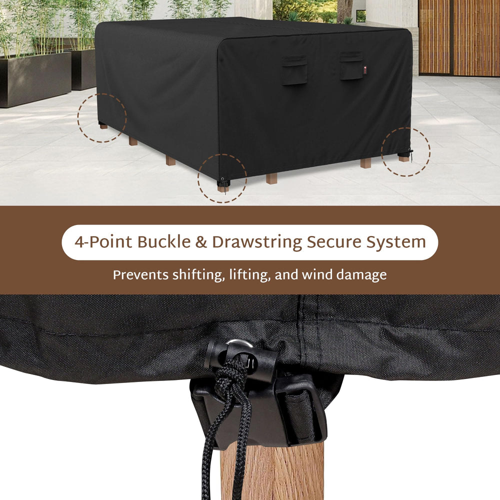iBirdie Outdoor Furniture Cover installed on patio table