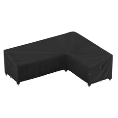 iBirdie Outdoor Sectional Cover 130 x 100 inch black front view