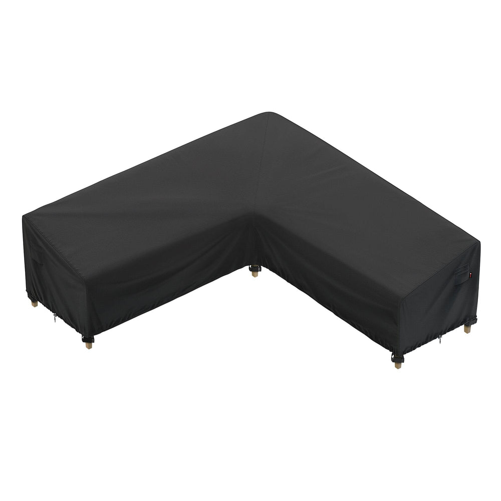 iBirdie Outdoor Sectional Cover for L-shaped sofa, black, front view