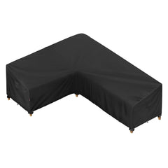 iBirdie Outdoor Sectional Cover L-shaped sofa black front view