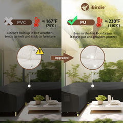 iBirdie Outdoor Sectional Cover side view with adjustable drawstrings
