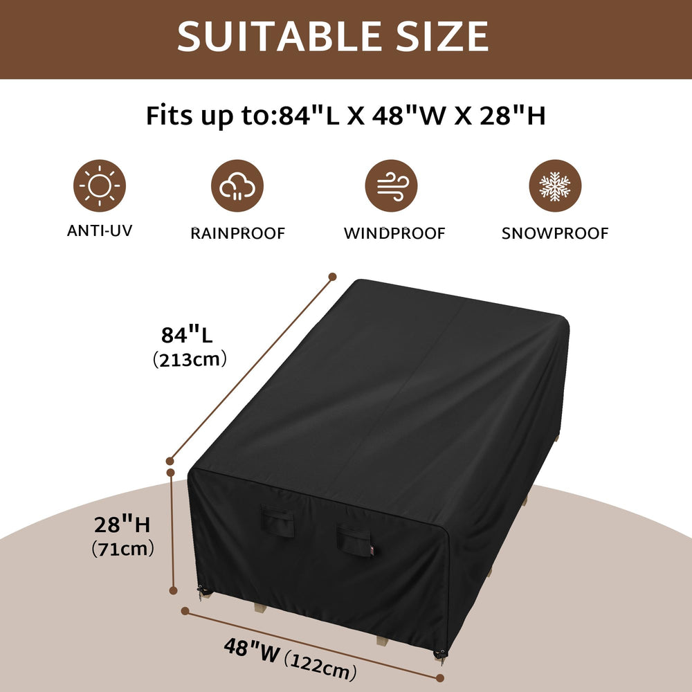 iBirdie Outdoor Table Cover 84 x 48 inch side view