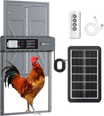 IBKINXX Automatic Chicken Coop Door front view in blue