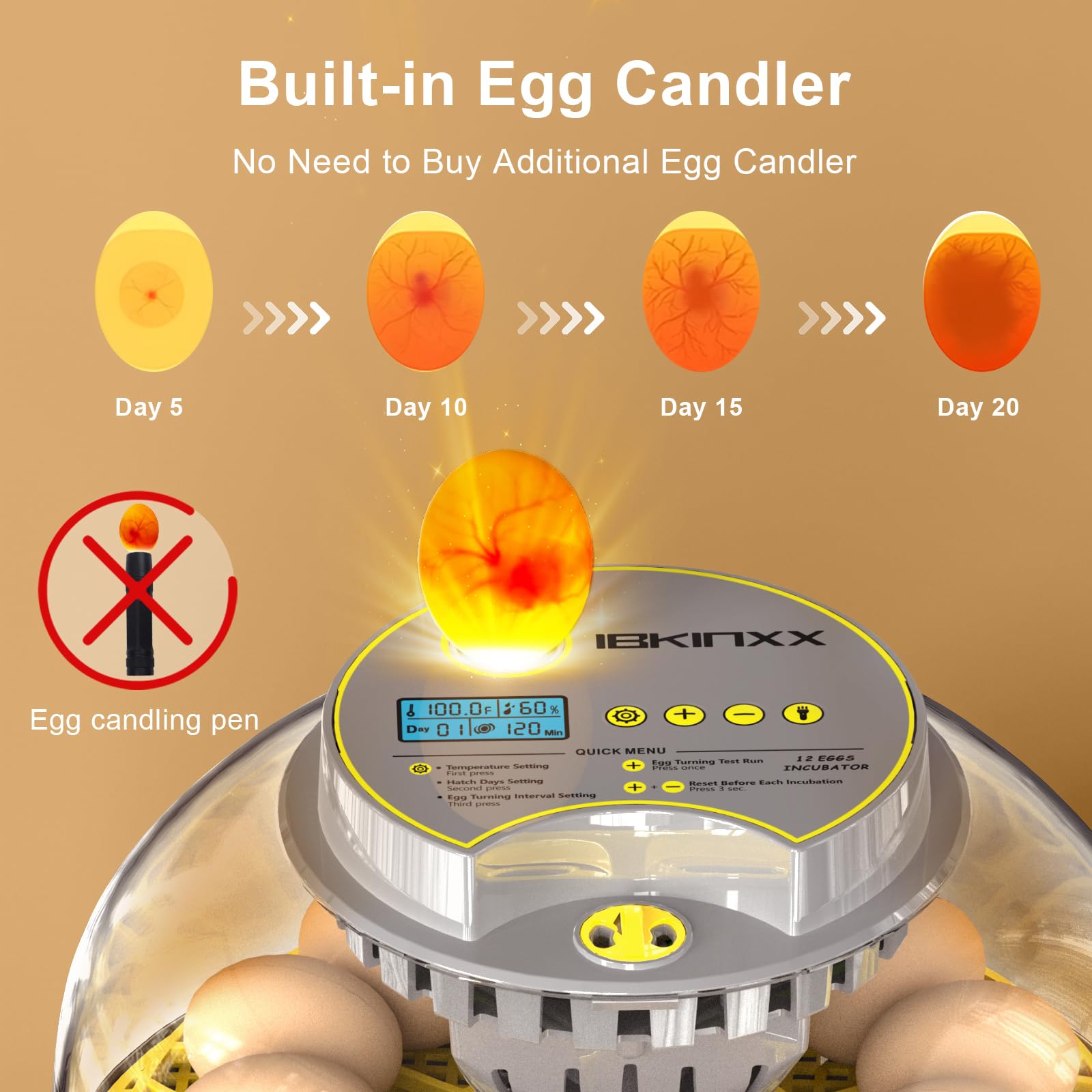 IBKINXX Incubator LED display and controls