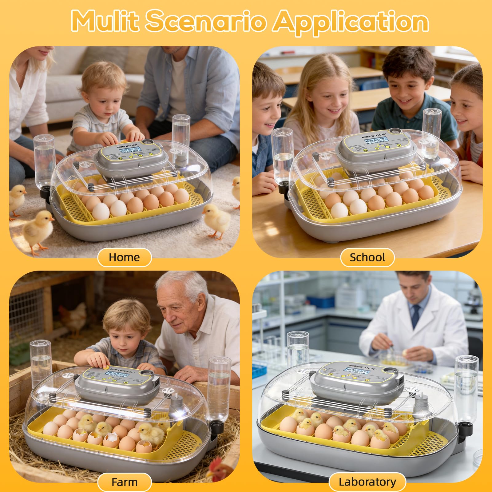 IBKINXX incubator showing assembled parts and structure