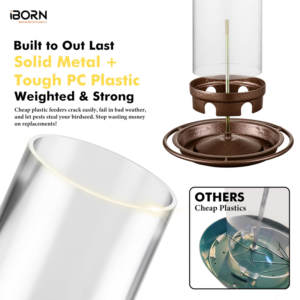 iBorn Bird Feeder fully assembled with seeds inside