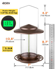 iBorn Bird Feeder with large roof for weather protection
