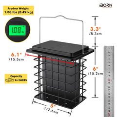 iBorn Double Suet Feeder showing flip-top for easy refilling