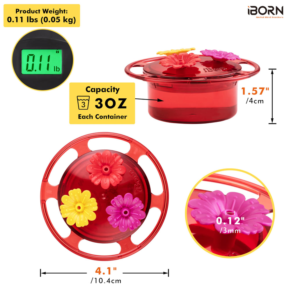 iBorn Handheld Hummingbird Feeder side view showing feeding ports