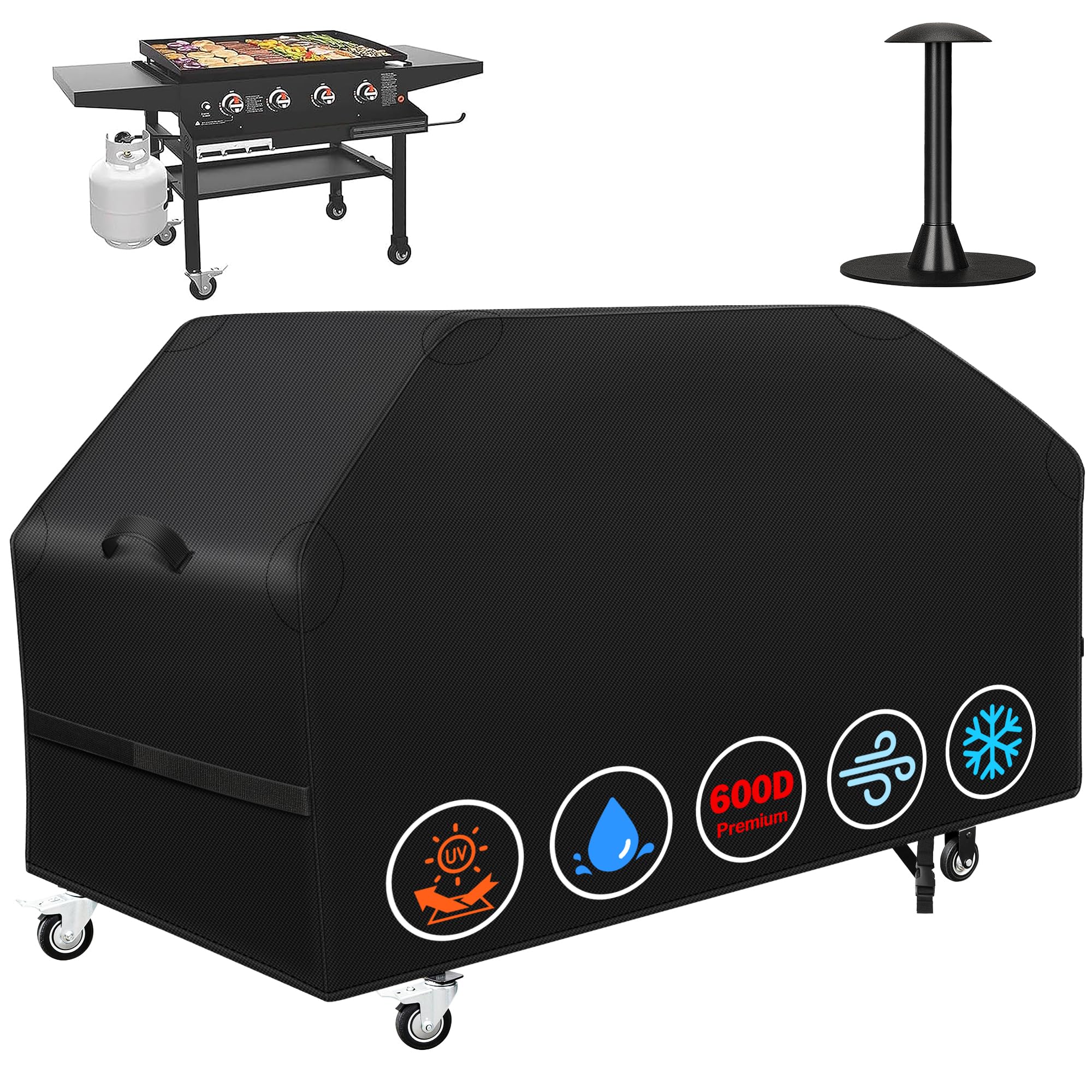 iCOVER 36-inch Griddle Cover front view in charcoal