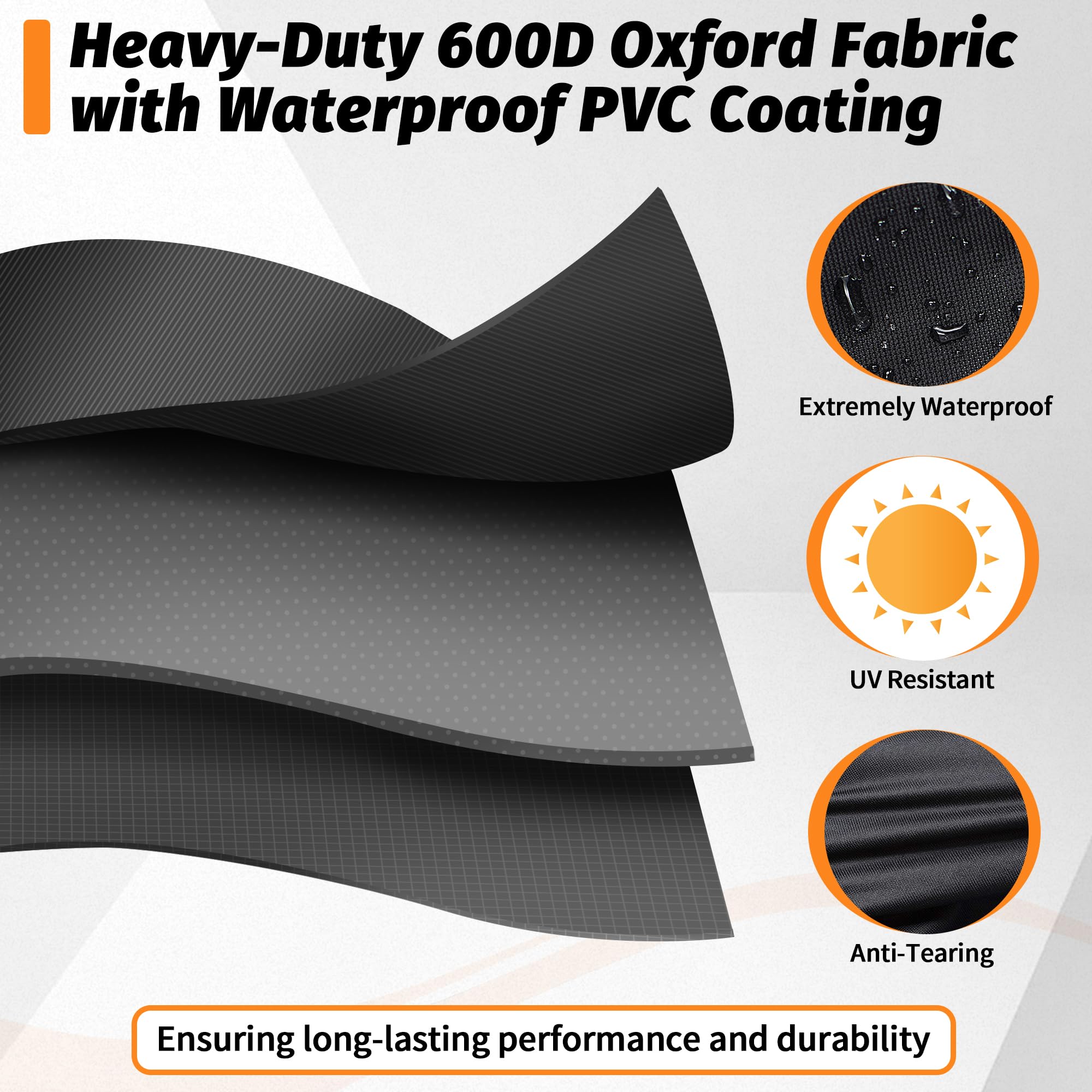 iCOVER 82 Inch Grill Cover showing mesh air vent