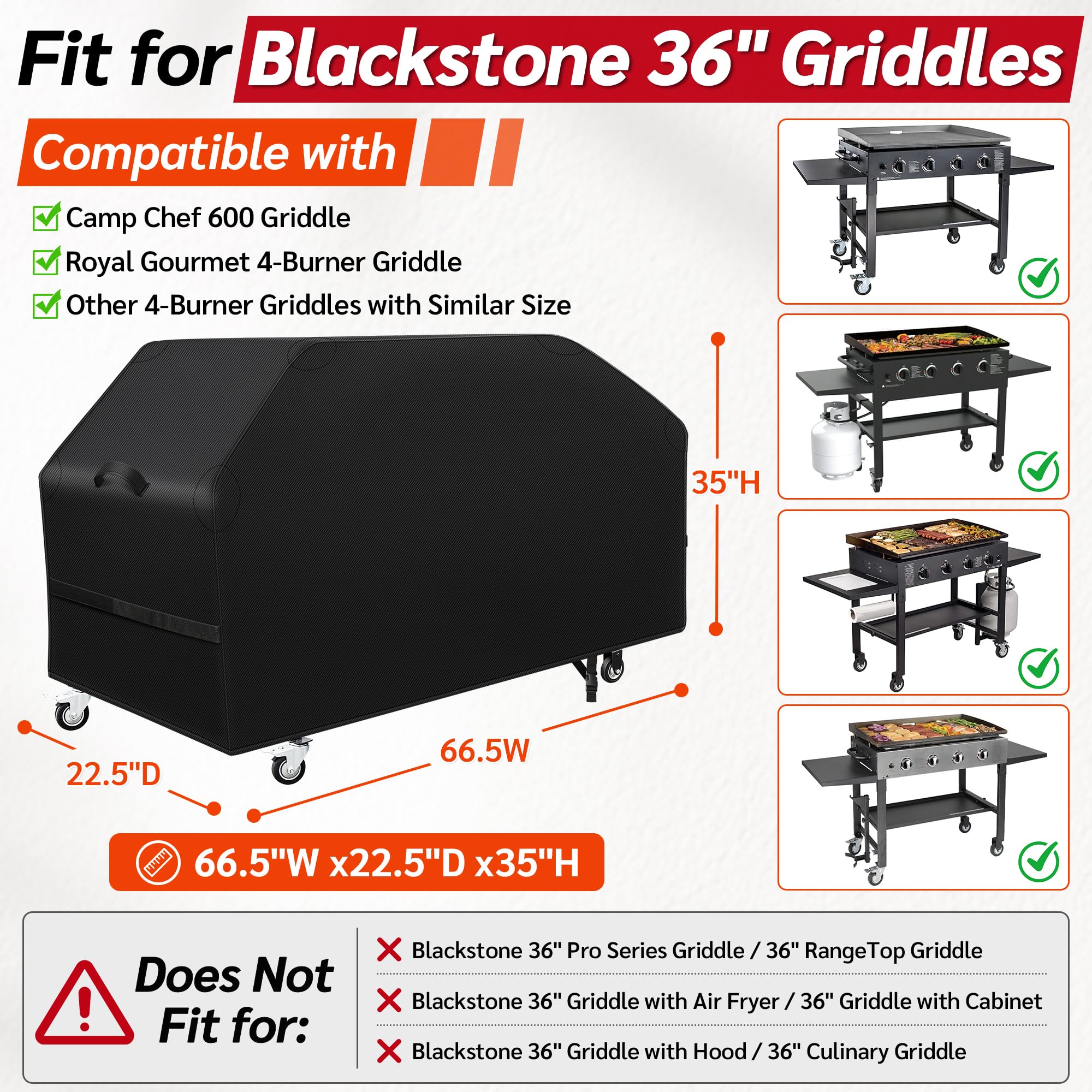 iCOVER Griddle Cover with support pole setup