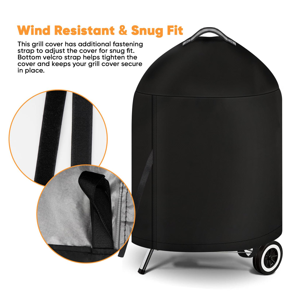iCOVER Grill Cover for Weber 22 Inch Charcoal Kettle, close-up of material