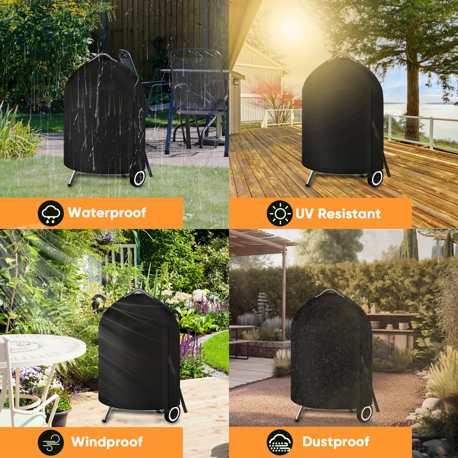 iCOVER Grill Cover for Weber 22 Inch Charcoal Kettle, packaging view