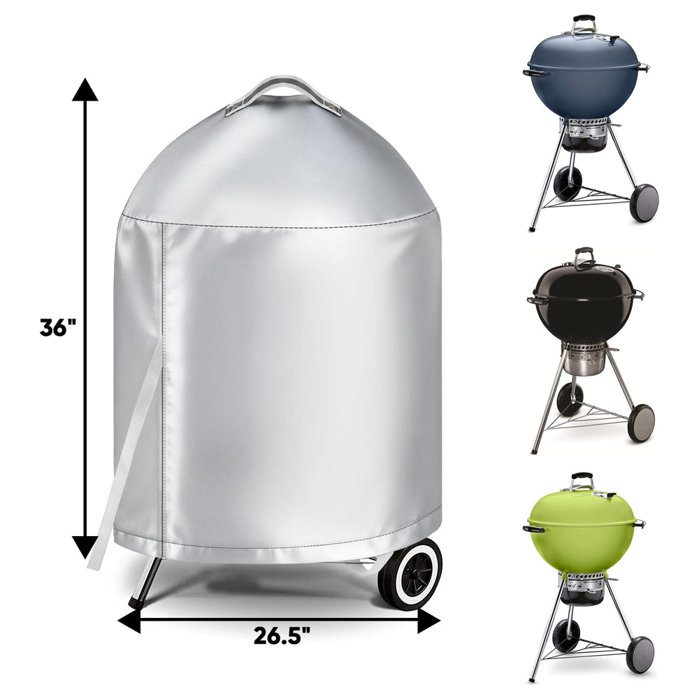 iCOVER Grill Cover for Weber 22 Inch Charcoal Kettle, side view