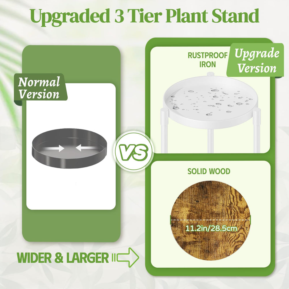 iDavosic.ly 3 Tier Corner Plant Stand with plants displayed indoors