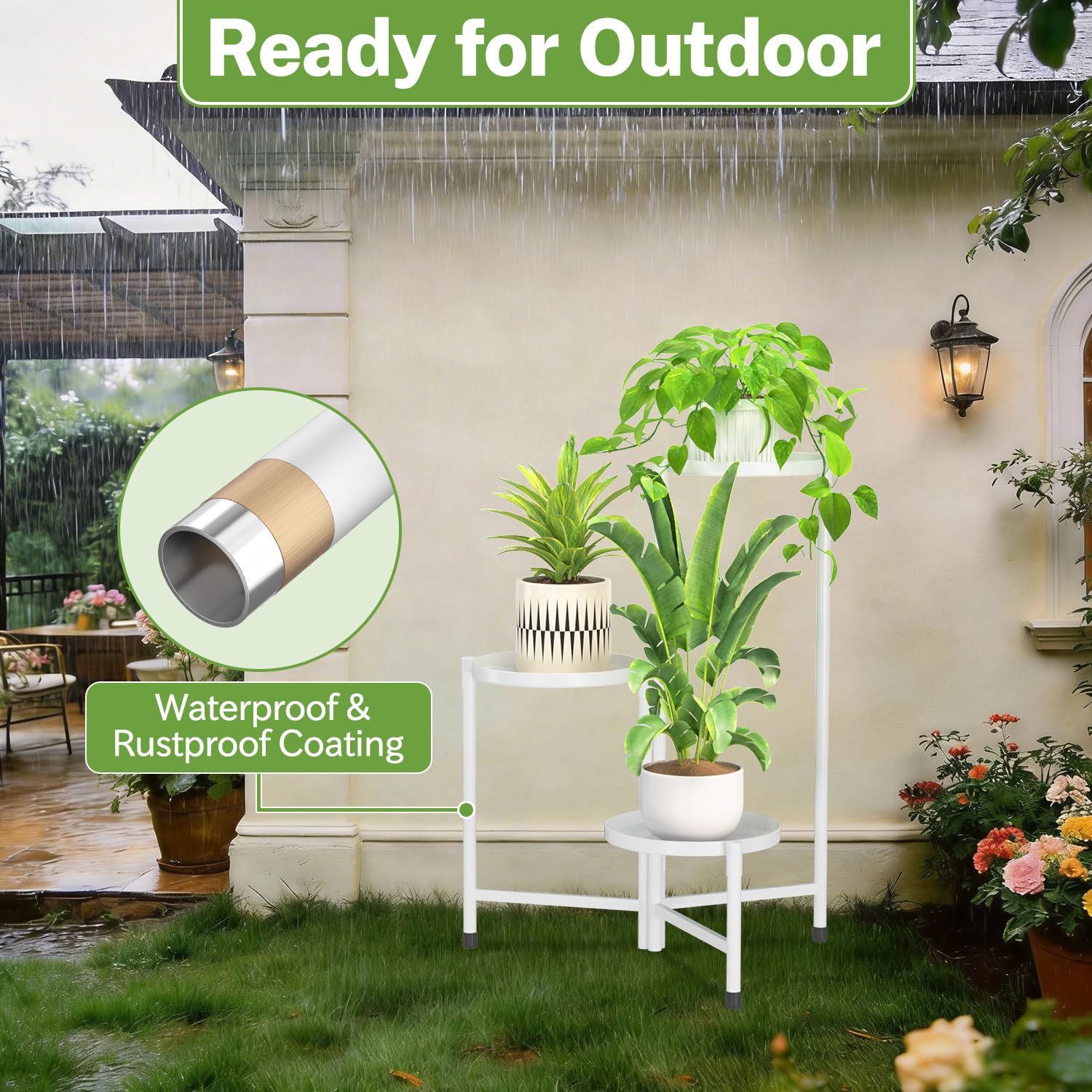 iDavosic.ly 3 Tier Large Plant Stand assembled with tools