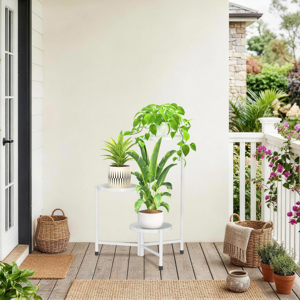 iDavosic.ly 3 Tier Large Plant Stand compactly folded for storage