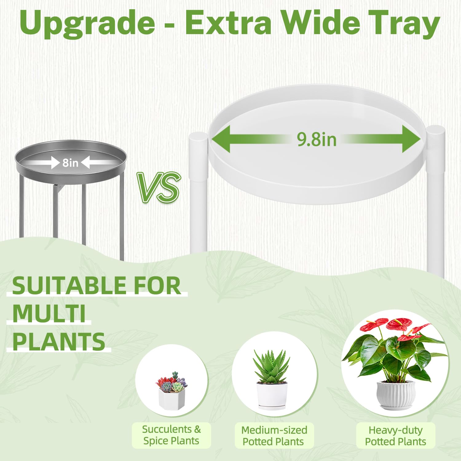 iDavosic.ly 3 Tier Large Plant Stand with large pots displayed