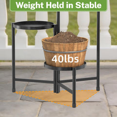 iDavosic.ly 3 Tier Plant Stand assembled and featuring large pots