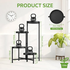 iDavosic.ly 4 Tier Plant Stand assembled with potted plants
