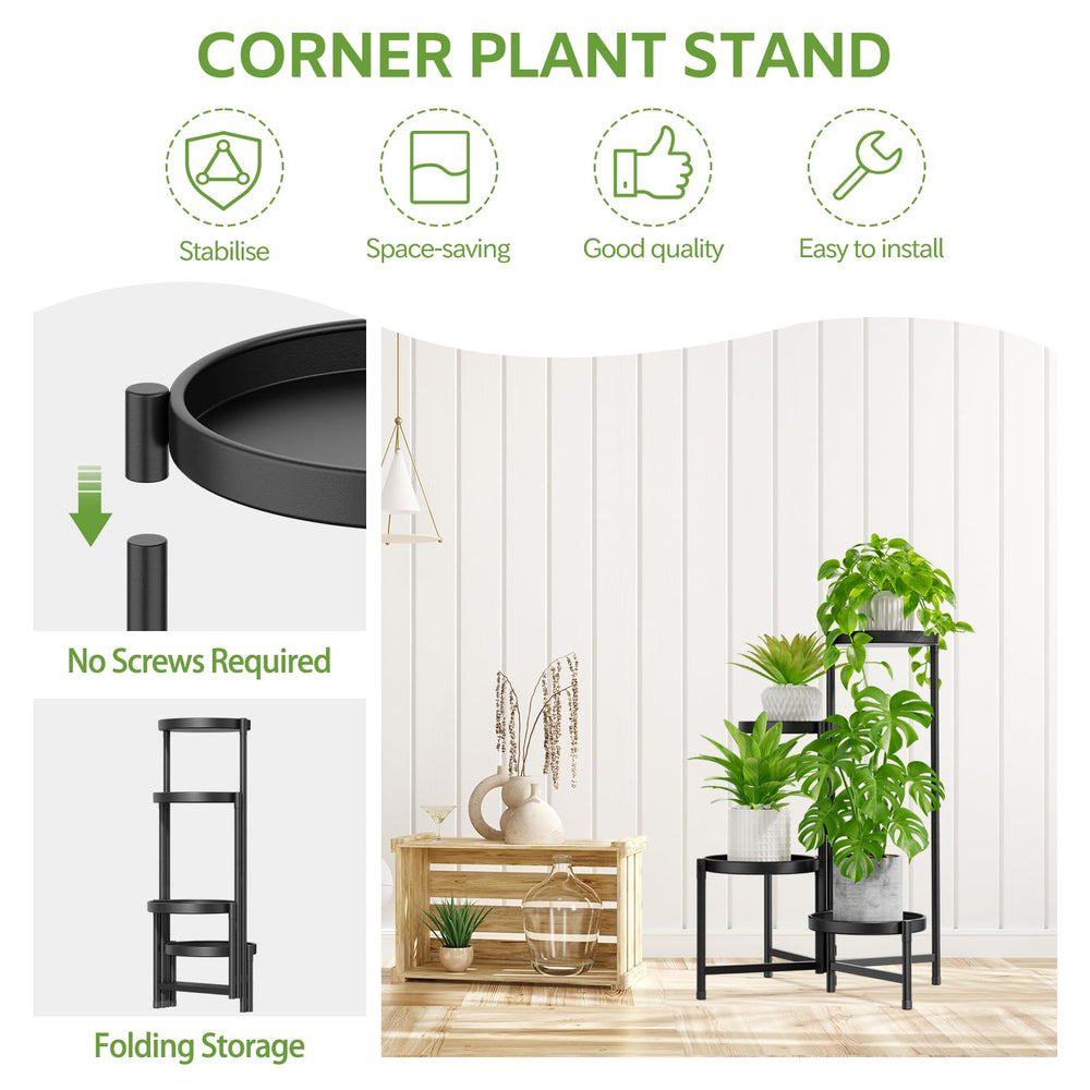 iDavosic.ly 4 Tier Plant Stand close-up of 9.8-inch tray