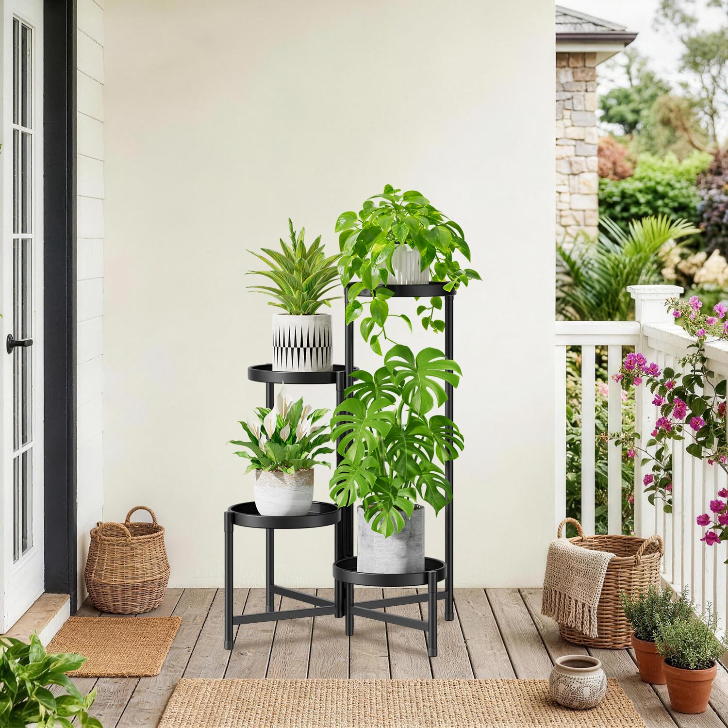 iDavosic.ly 4 Tier Plant Stand folded for storage