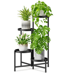 iDavosic.ly 4 Tier Plant Stand front view, black finish