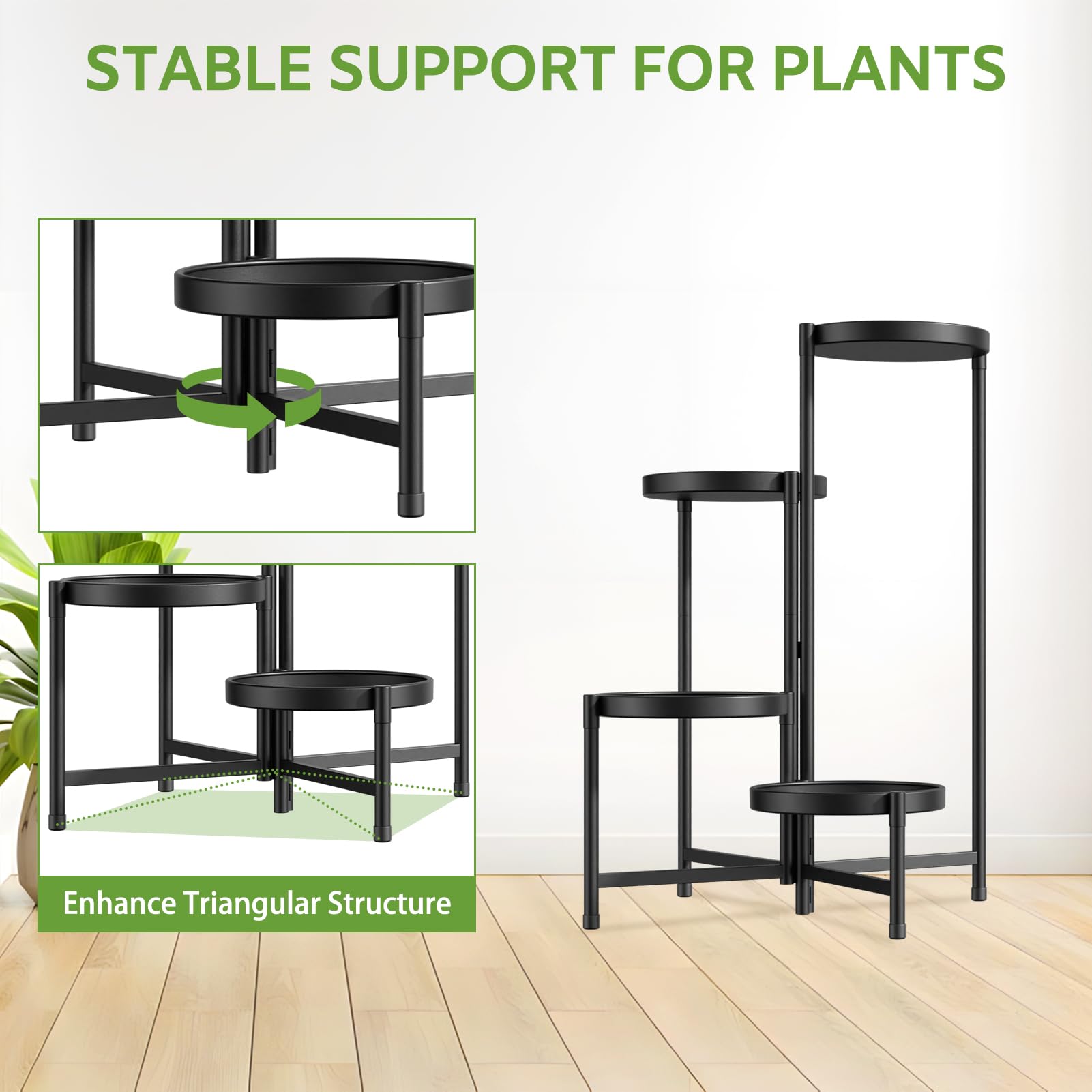 iDavosic.ly 4 Tier Plant Stand in outdoor setting