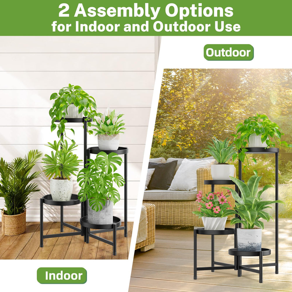 iDavosic.ly 4 Tier Plant Stand showcasing adjustable tiers