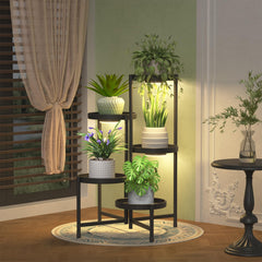 iDavosic.ly 5 Tier Large Plant Stand front view with grow lights