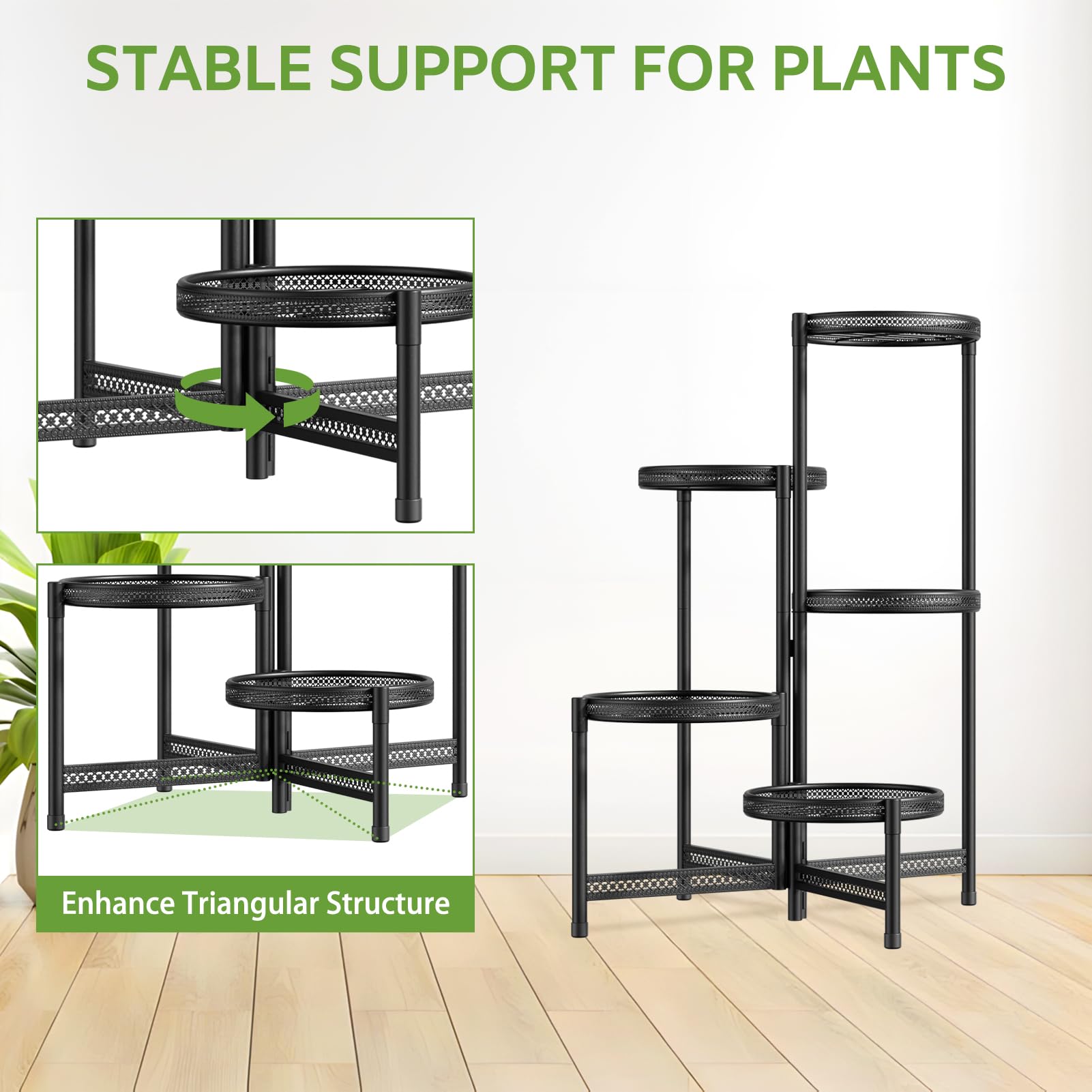 iDavosic.ly 5 Tier Large Plant Stand in outdoor garden setting
